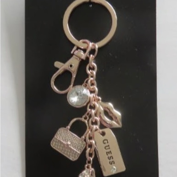 NWT cute Guess Gold Keychain with Charms - Picture 1 of 1